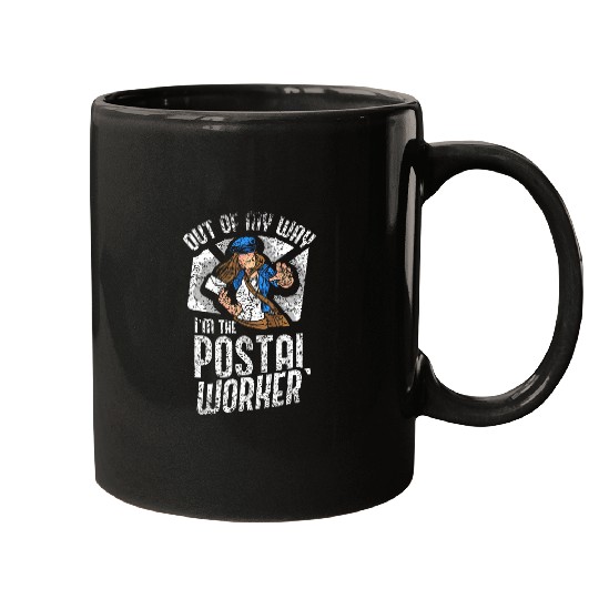 Out Of My Way Im The Postal Worker Courier Postman Mailman Mugs