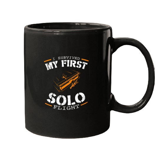 I Survived My First Solo Flight Airplane Pilot Mugs