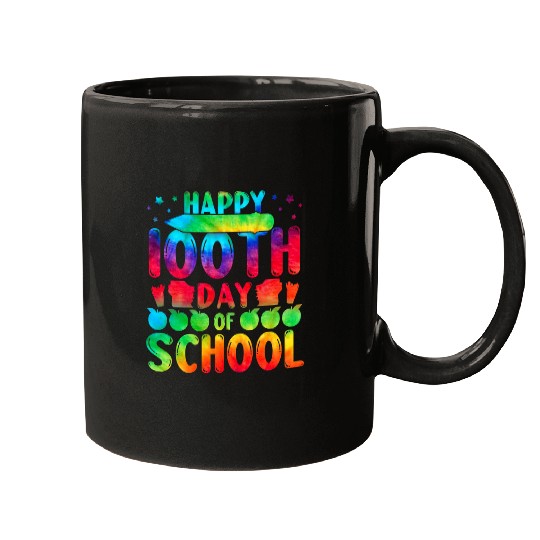 Happy 100th Day Of School Tie Dye 100 Days Teacher Student Mugs