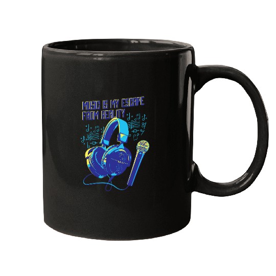 Singer Musician Microphone Headphone Music Life is Reality Mugs