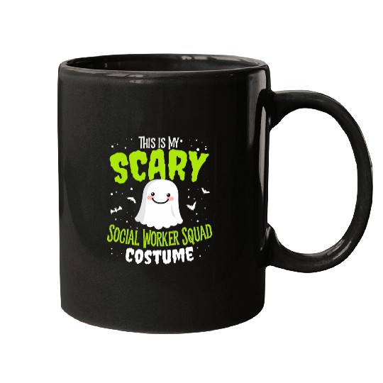 Funny Halloween This is my Scary Social Worker Squad Custome Mugs