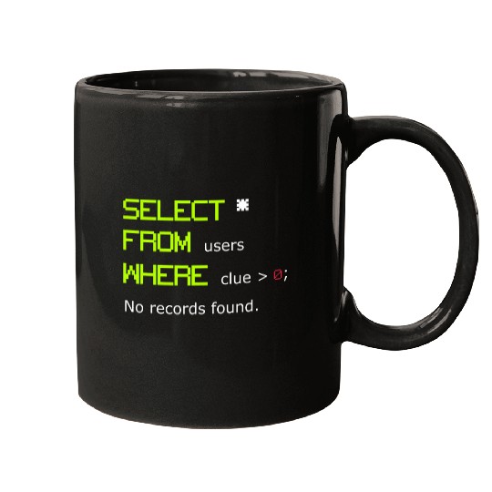 Query SQL Database Programmer medicals Coder Healthcare Mugs