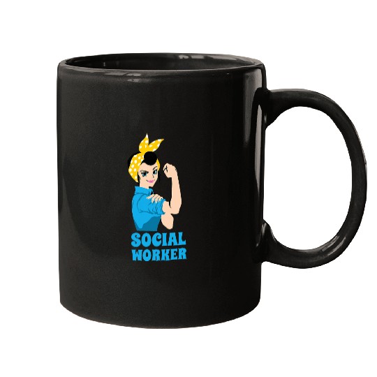 Social Worker Rosie The Riveter Mugs