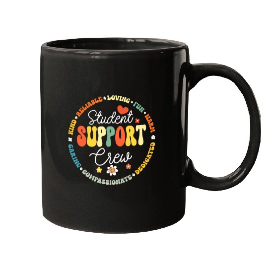 Groovy Student Support Crew Appreciation Day Back To School Mugs