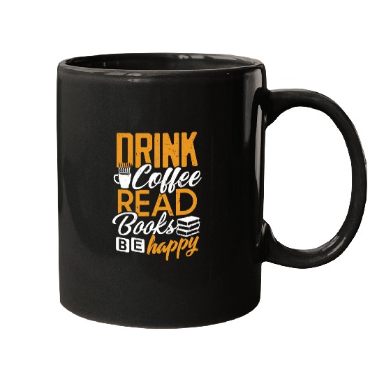 Book Coffee Lover Librarian Drink Coffee Bookworm Tee Mugs