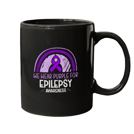 We wear Purple ribbon for epilepsy awareness month Mugs