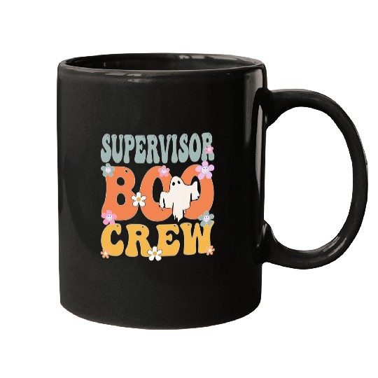 Supervisor Boo Crew ghosts Retro Groovy Halloween For Women Mugs