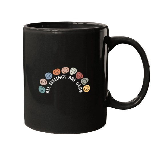 Mental Health Therapist All Feelings Are Okay Emotions Mugs
