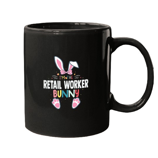 Im The Retail Worker Bunny Easter Day Rabbit Matching Mugs