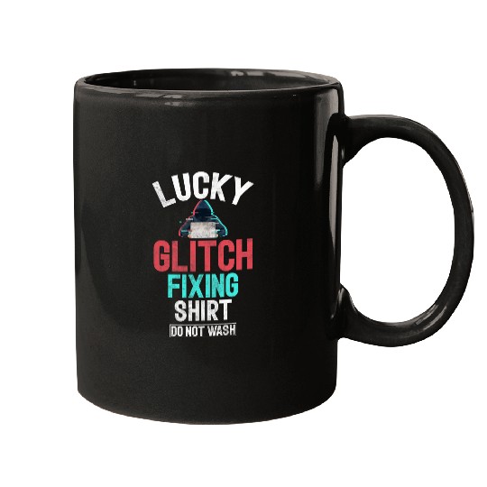Lucky Glitch Fixing Programmer Mugs