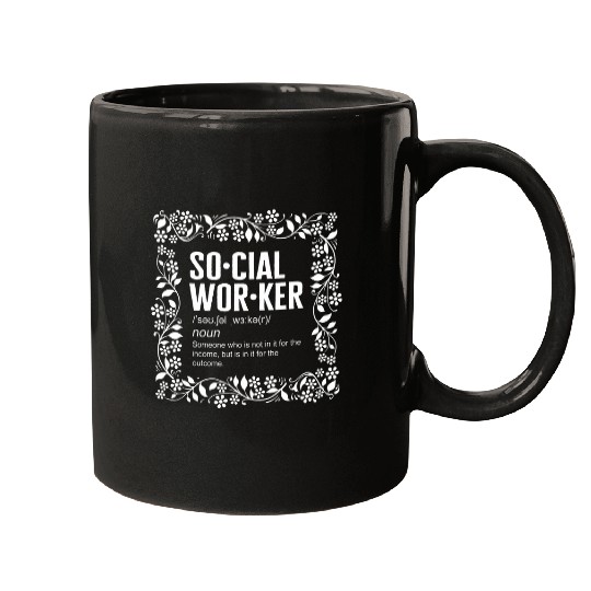 Social Worker Definition Floral Future Health Care Worker Pu Mugs