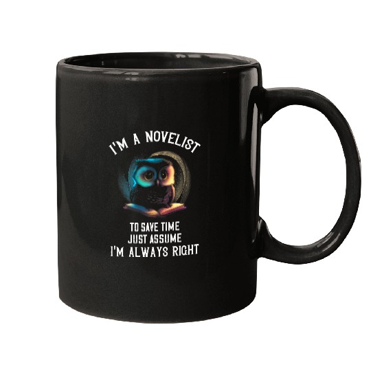 Writer Owl Im A Novelist Book Lover Reading Writing Novel Mugs