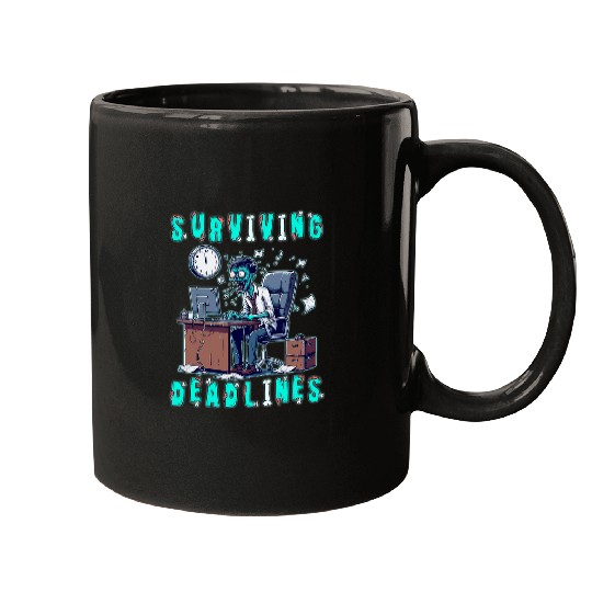 Surviving Deadlines Zombie Office Worker Humor Mugs
