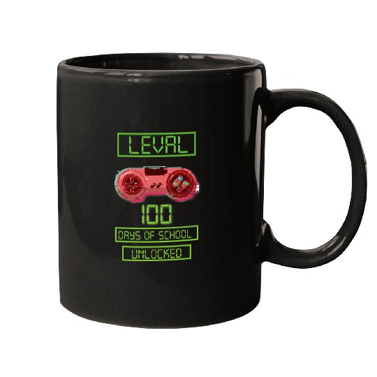 Video Gamer Student 100th Day Teacher 100 Days of School 4 Mugs