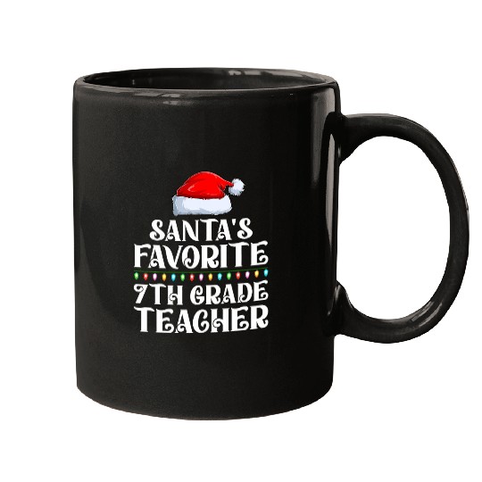 xmass lights santas favorites 7th grade teacher christmas Mugs