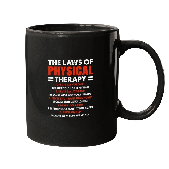 PT Physical Therapist The Laws Of Physical Therapy 12 Mugs