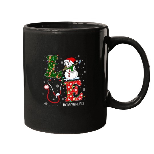 Nursing Christmas Santa Reindeer Love Charge nurses Life Mugs