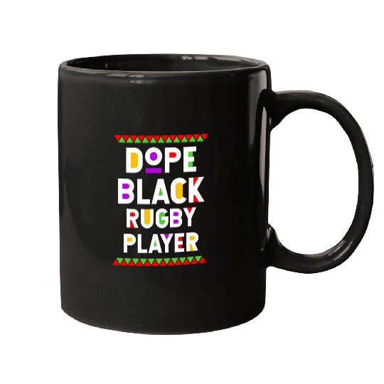 Dope Black Rugby Player African American Sports Mugs