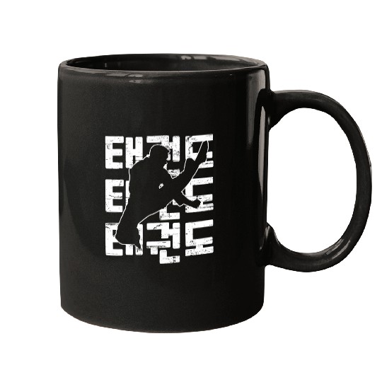 Taekwondo Korean Martial Arts Silhouette for practitioner Mugs