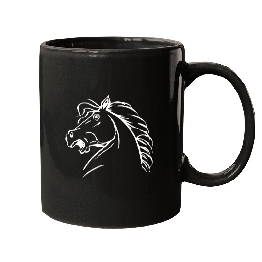 Yelling Horse Face Equestrian Student Mugs