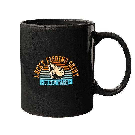 Lucky Fishing Boat Angler Wave Sea Anchor Fish Fishing Mugs