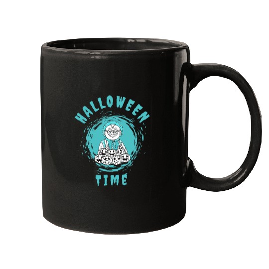 Halloween Time Creepy Freaky Robot Computer Scientist Nerd Coder Mugs
