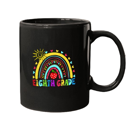 student teacher eighth grade rainbow back to school Mugs
