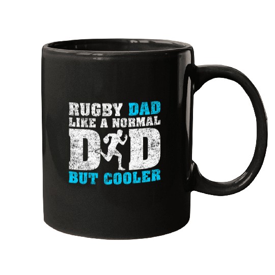 Mens Rugby Player Dad Retro Style Normal Rugby Dad Fathers Day Mugs