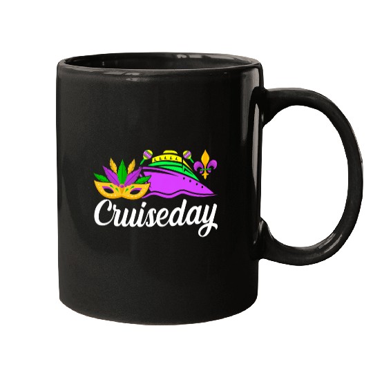 Cruiseday Mardi Gras Celebrations Parade Boat Fat Tuesday 1 Mugs