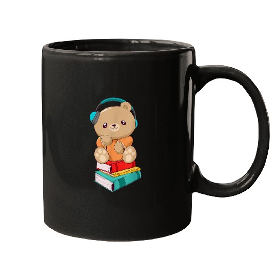 Downtown Girl Aesthetic Cute Bear Bookworm Book Reader Egirl Mugs
