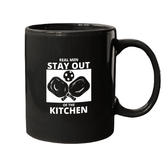 Mens Stay out of the Kitchen Pickleball Paddle Pickleball Player Mugs