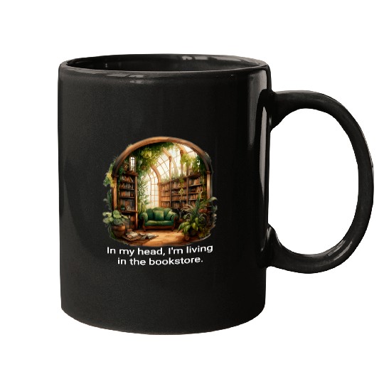 Lost in the Bookstore A Book Enthusiasts Fantasy Mugs
