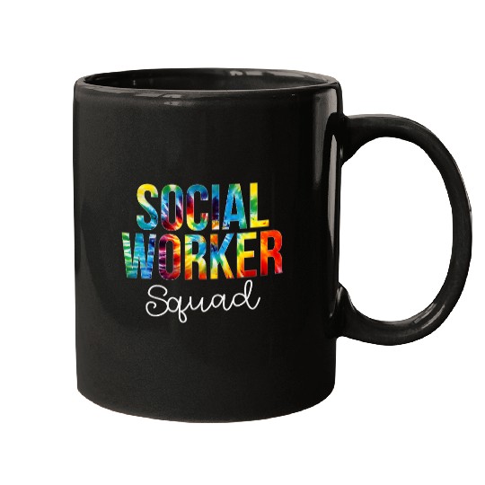 Social Worker Squad Women For Work Tie Dye Appreciation Day Mugs