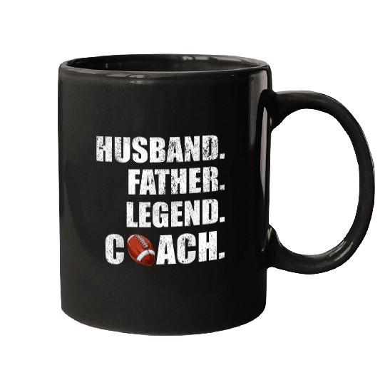 Mens vintages Husband Father Legend Rugby Coachs Fathers Day Mugs