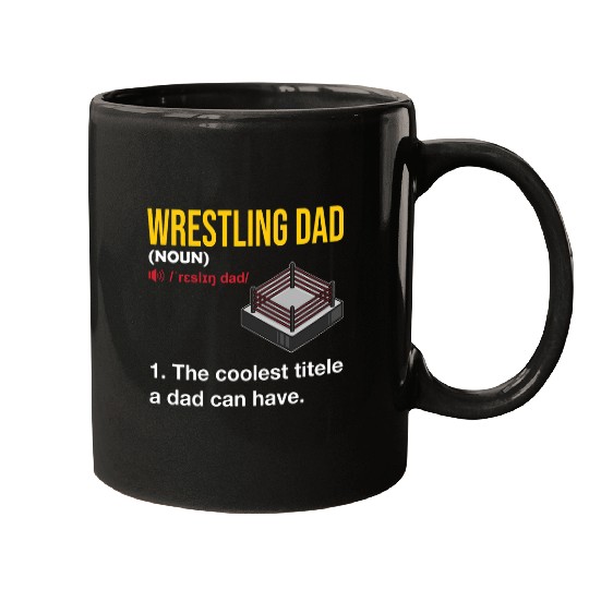 Wrestling Dad Definition Grappling Wrestler Parents Mugs