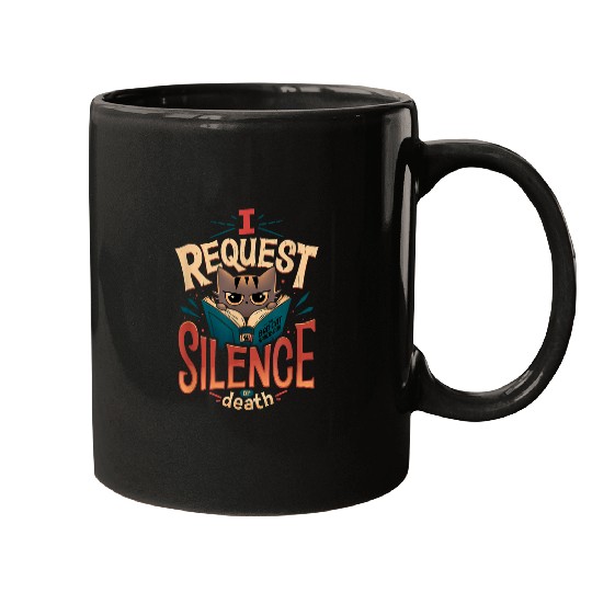 Cute Cat Lover Reading Book In Silence Groovy Book Mugs