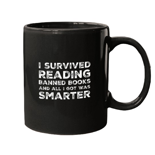 I Survived Reading Banned Books Pro Book Librarian Teacher Mugs