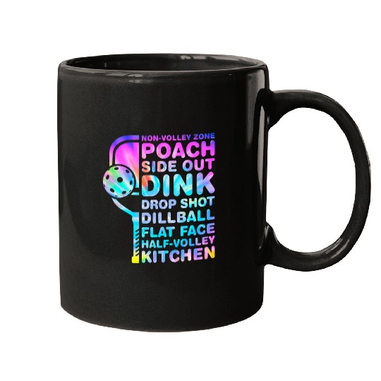 Funny TieDye Pickleball Dink Kitchen Terminology Mugs