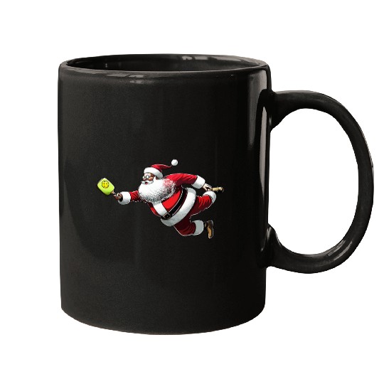 Funny Pickleball Lover Christmas Santa Claus Men Women Mugs