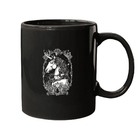 Medieval Edgy Gothic Fantasy Book Lover Magical Unicorns Mugs