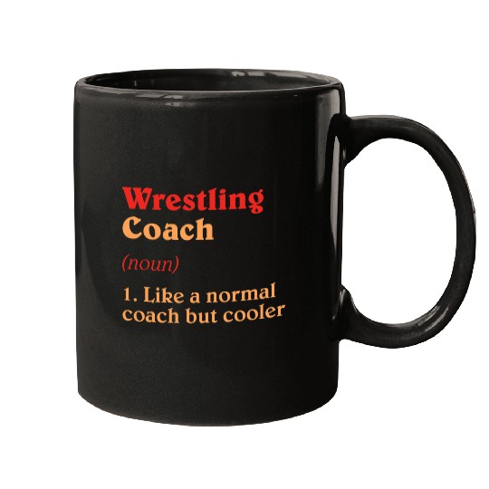 Wrestling Coachs Definition Funny Wrestler Humor 4 Mugs