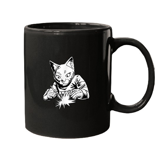 Welding Cat Metal Worker Welder 7 Mugs