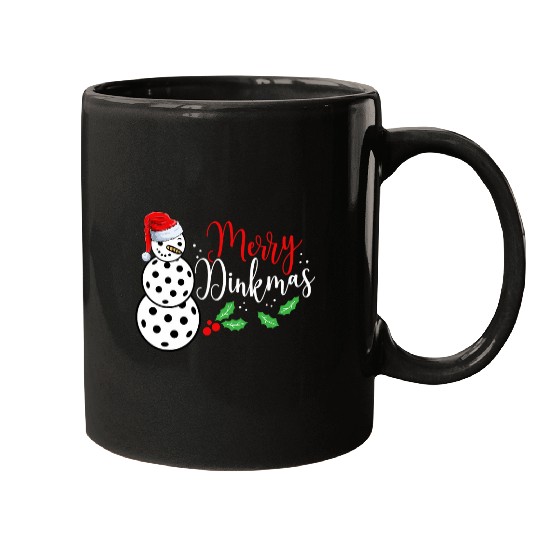 Merry Dinkmas Christmas Lights Snowman Sports Enthusiast 1 Mugs