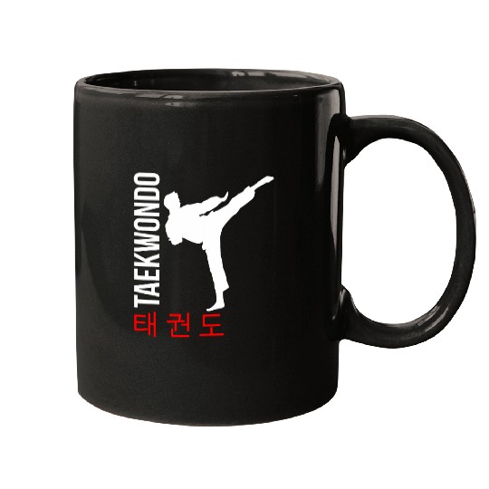 Taekwondo Tae Kwon Do Fighter Korean Characters Mugs