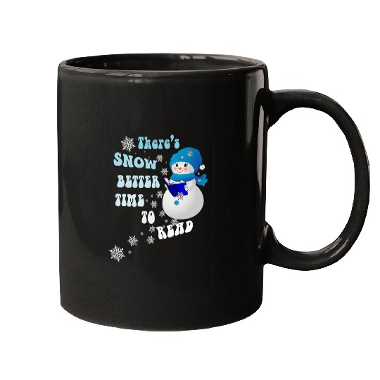 Book Lover Snowflakes Pattern Snowy Reader Snowmen Mugs