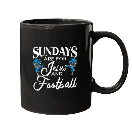 Sundays Are For Jesus And Football Christian Rugby Mugs