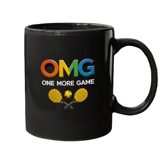 One More Game OMG Retro Funny Pickleball Lover Pickle Bal Mugs