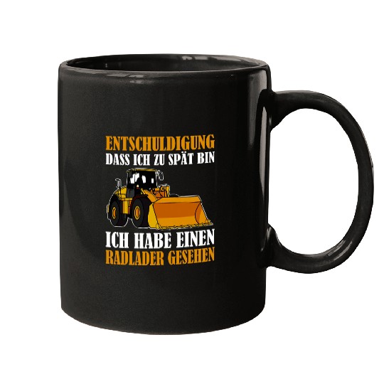 Wheel loader construction site building worker 4 Mugs