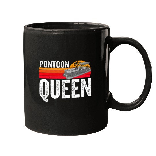 Pontoon Queen Funny Boating Lake Pontooning Womens Boat Mugs