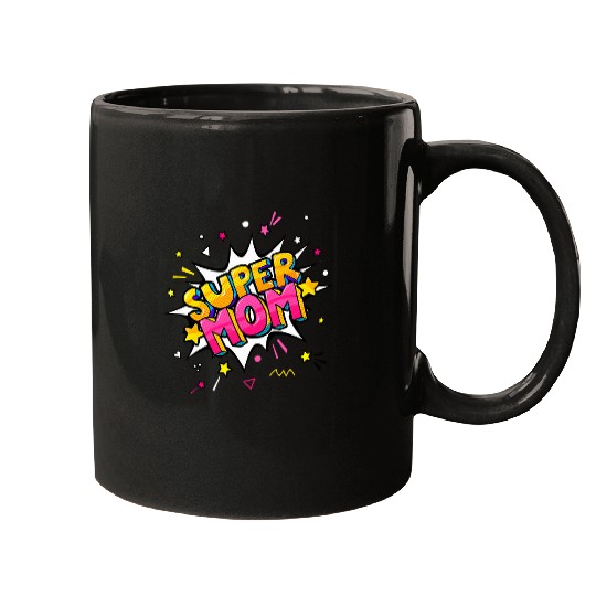 Super Mom Comic Book Superhero Mothers Day Mugs